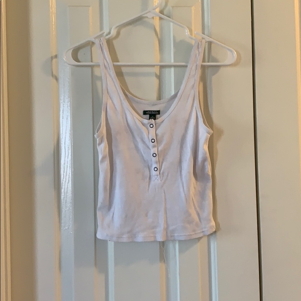 Wild fable white ribbed tank top